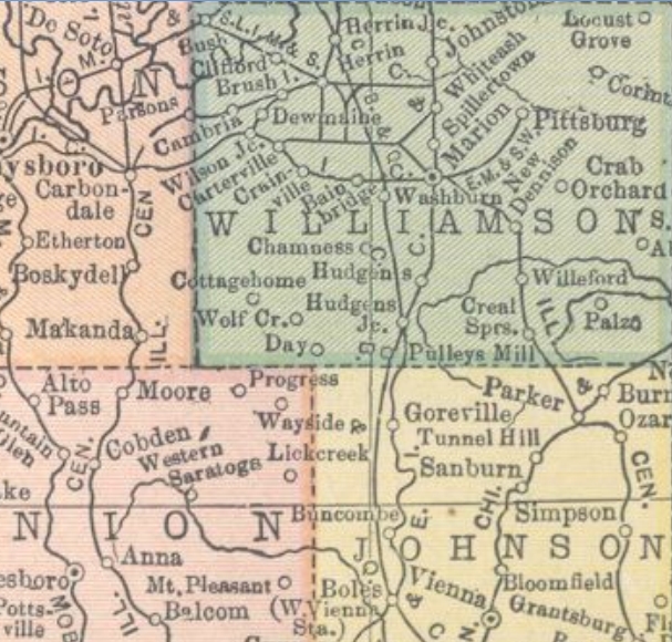 Williamson Johnson Counties Illinois ca 1900